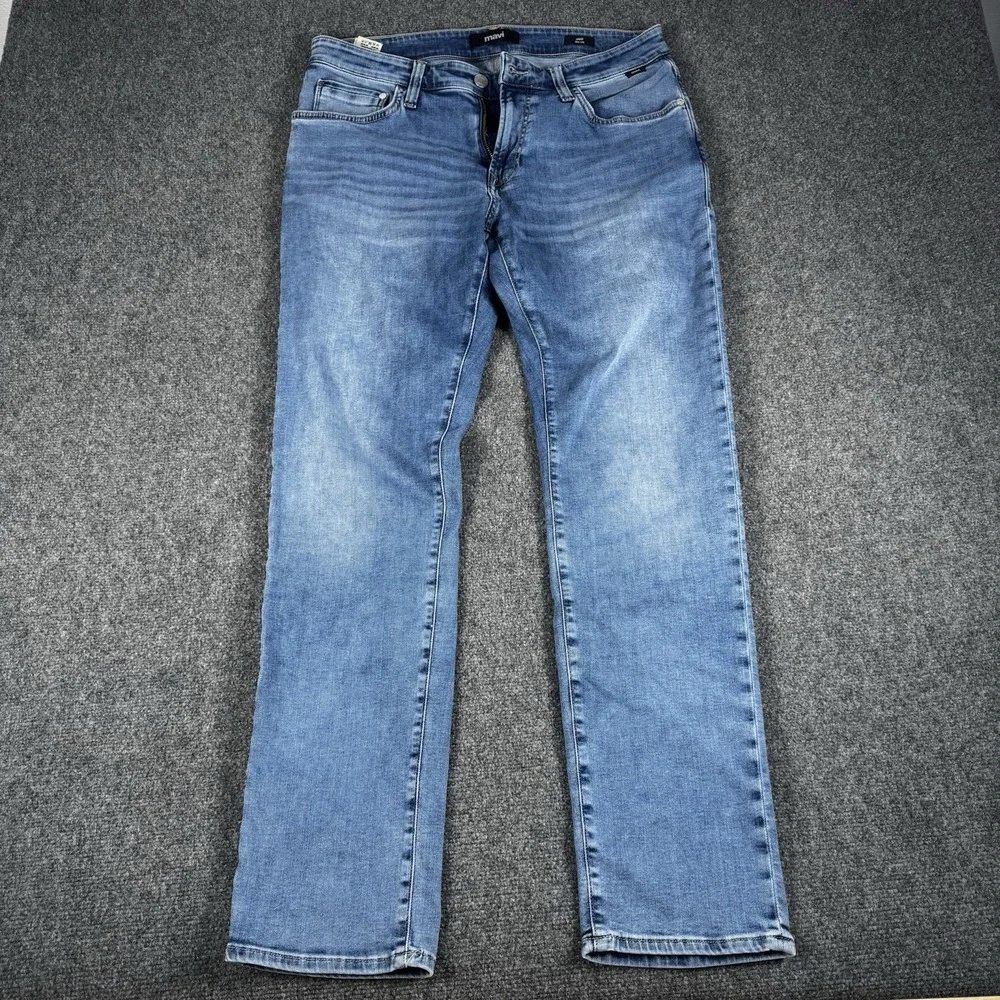 Mavi Jake Slim Leg Light Wash Jeans Mens Size 32